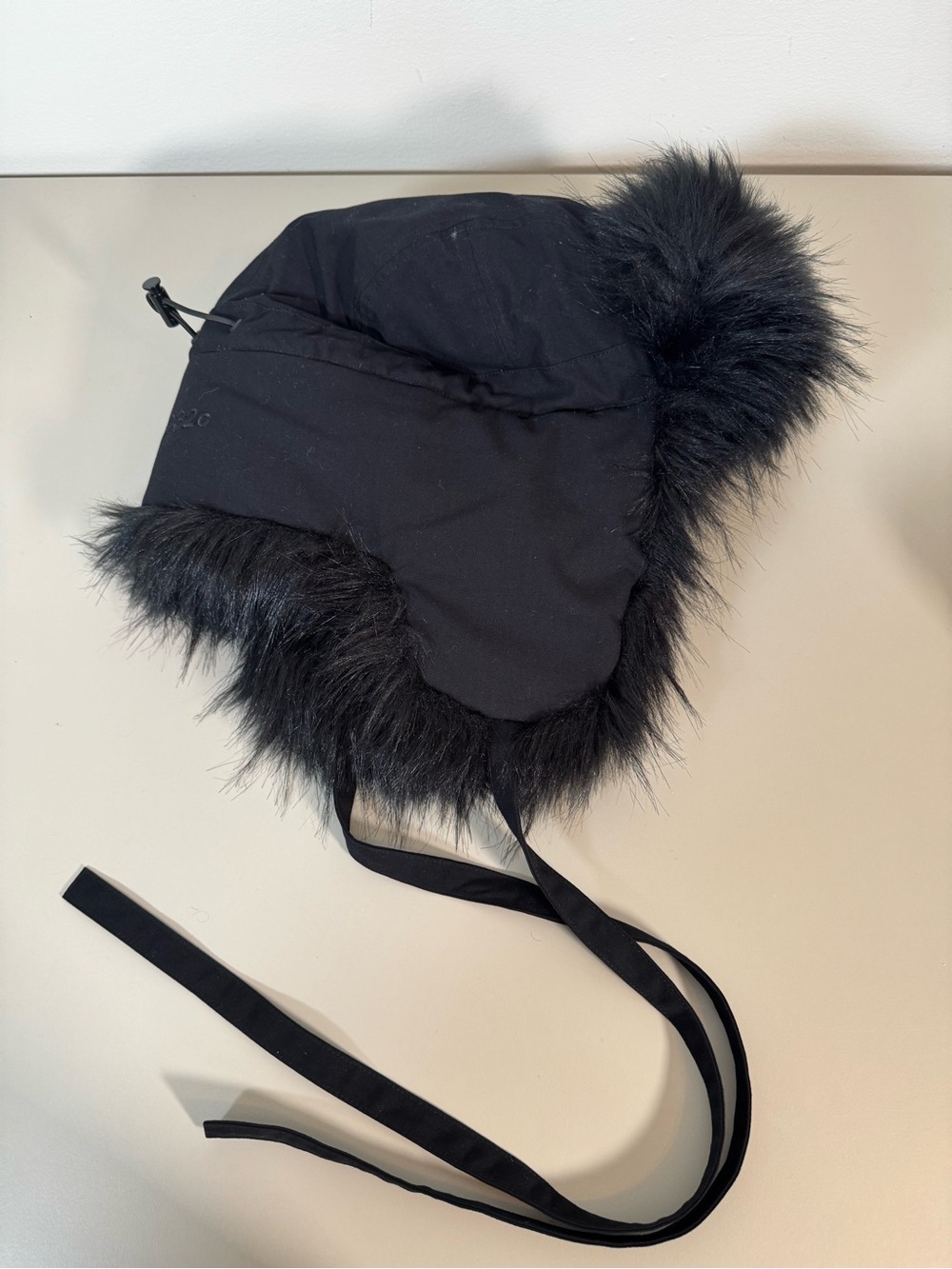 032c Berlin Black Faux Fur Ushanka Winter Trapper Hat size L-XL